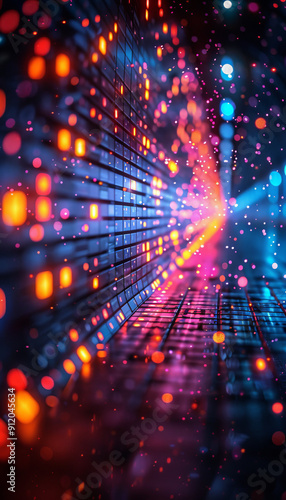 Wallpaper Mural Big data on internet upload and download progress. futuristic digital technology.generative ai Torontodigital.ca