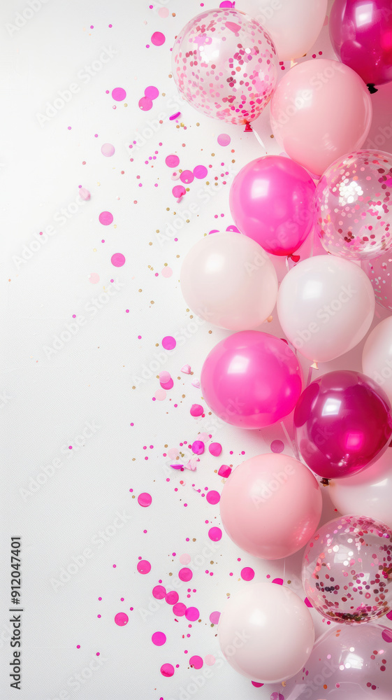 Festive Birthday Balloons and Confetti Festive Birthday Balloons and Confetti