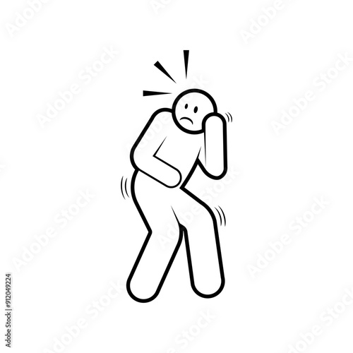 Fear Icon. Afraid Symbol – Vector. 