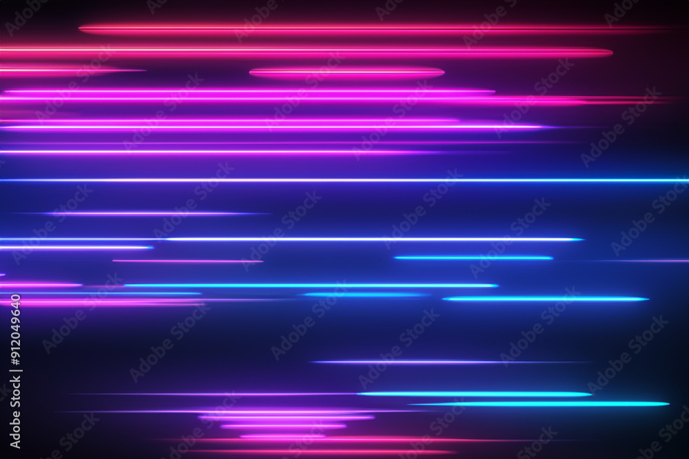 Blue and pink neon lights streaking across a dark background for modern abstract design Blue and pink neon lights streaking across a dark background for modern abstract design