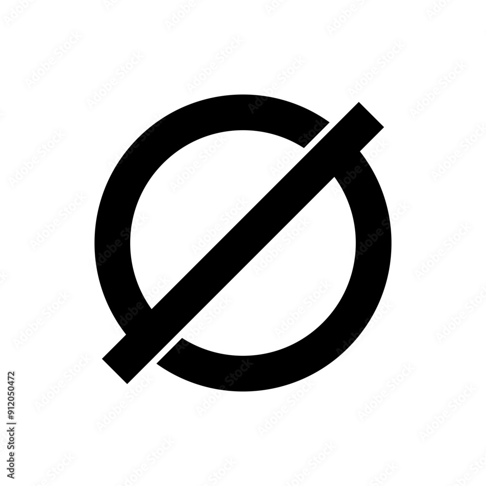Null Icon. Zero, Nothing. Forbidden, Void Symbol. Null Icon. Zero, Nothing. Forbidden, Void Symbol.