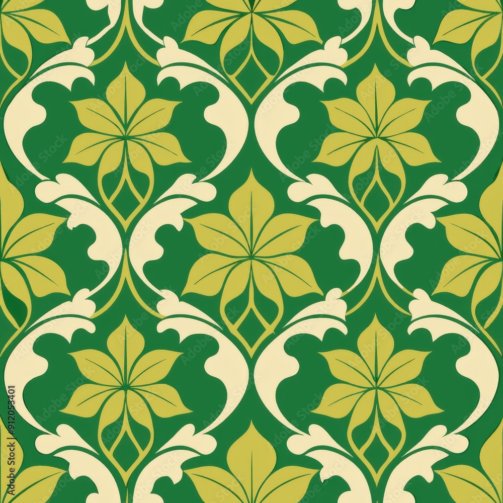 seamless pattern of botanical quatrefoil motifs seamless pattern of botanical quatrefoil motifs