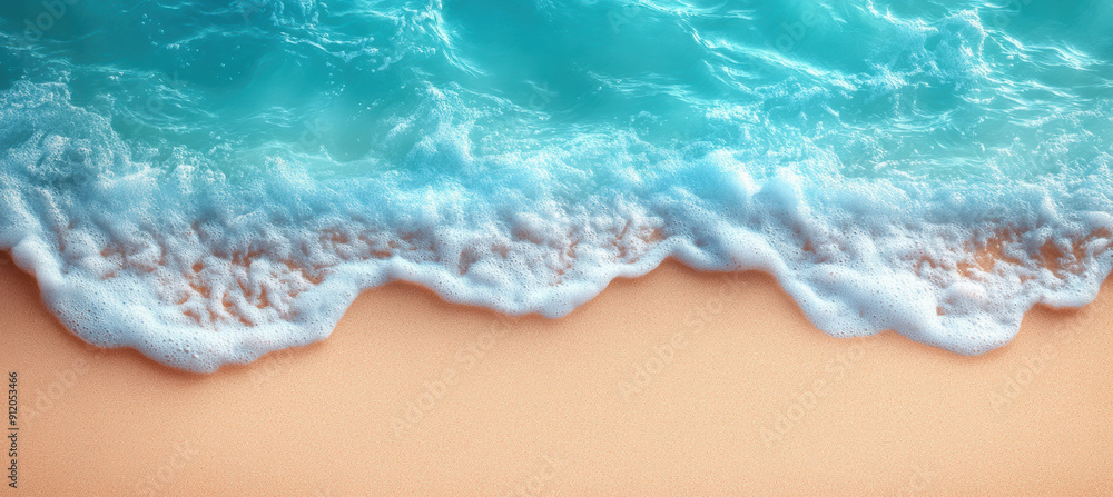 Obraz premium Light Blue Sea and Sandy Beach Background
