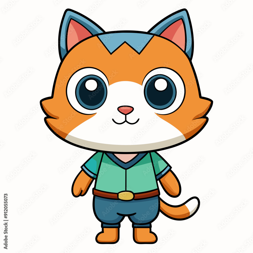 Obraz premium A Chibi Cat isolated art vector