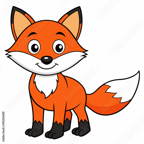 fox standing art vector