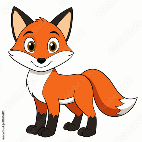 fox standing art vector