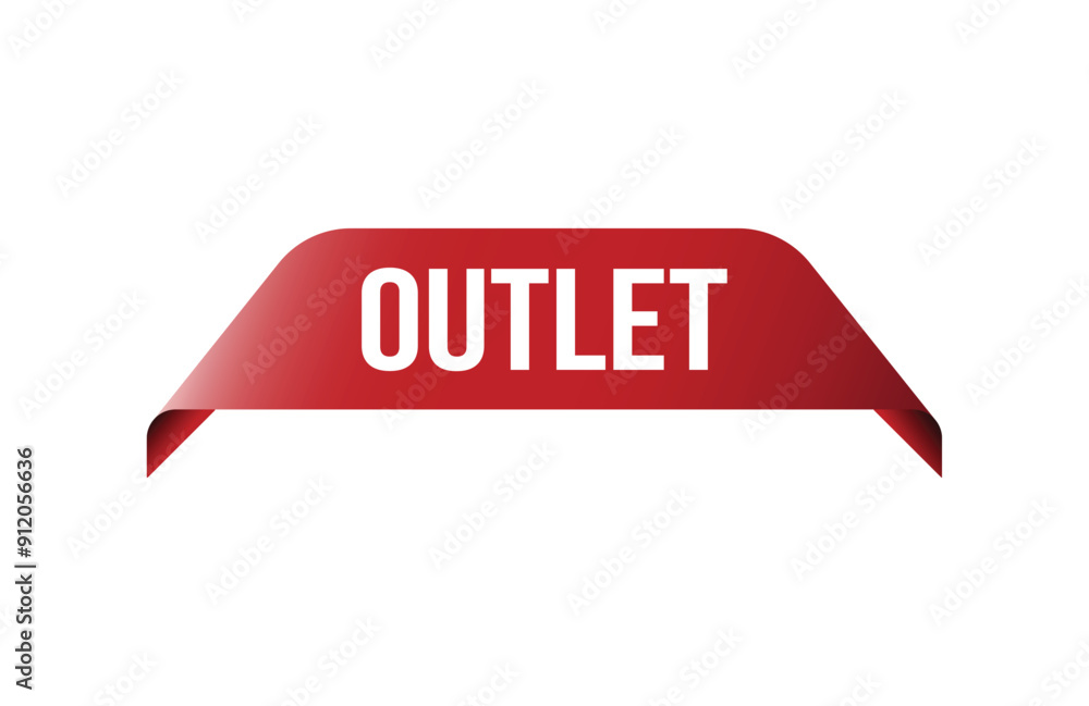 Red banner outlet isolated on white background. Red banner outlet isolated on white background.
