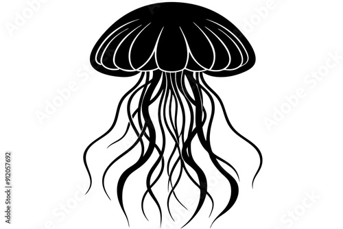 
silhouette vector of a jellyfish, jellyfish icon

