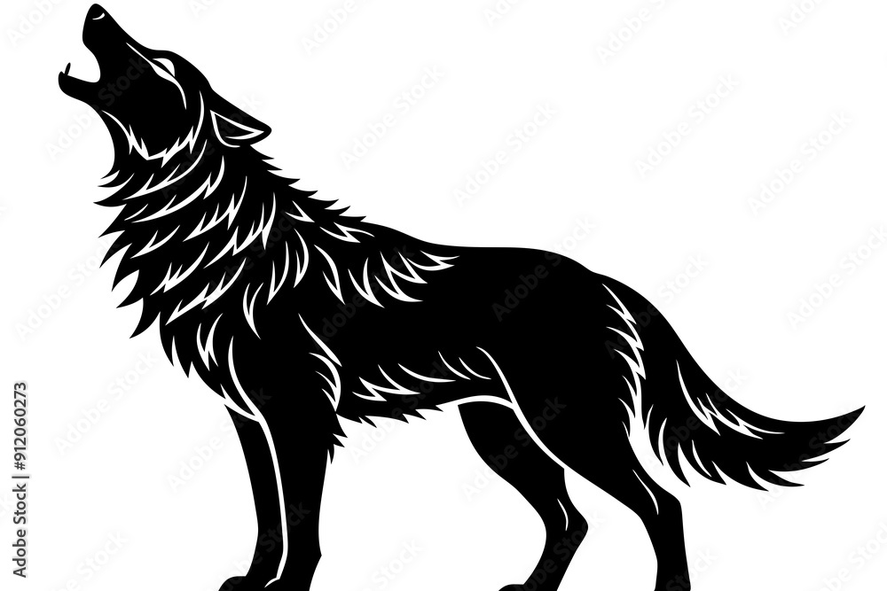 Wolf Howling  art vector