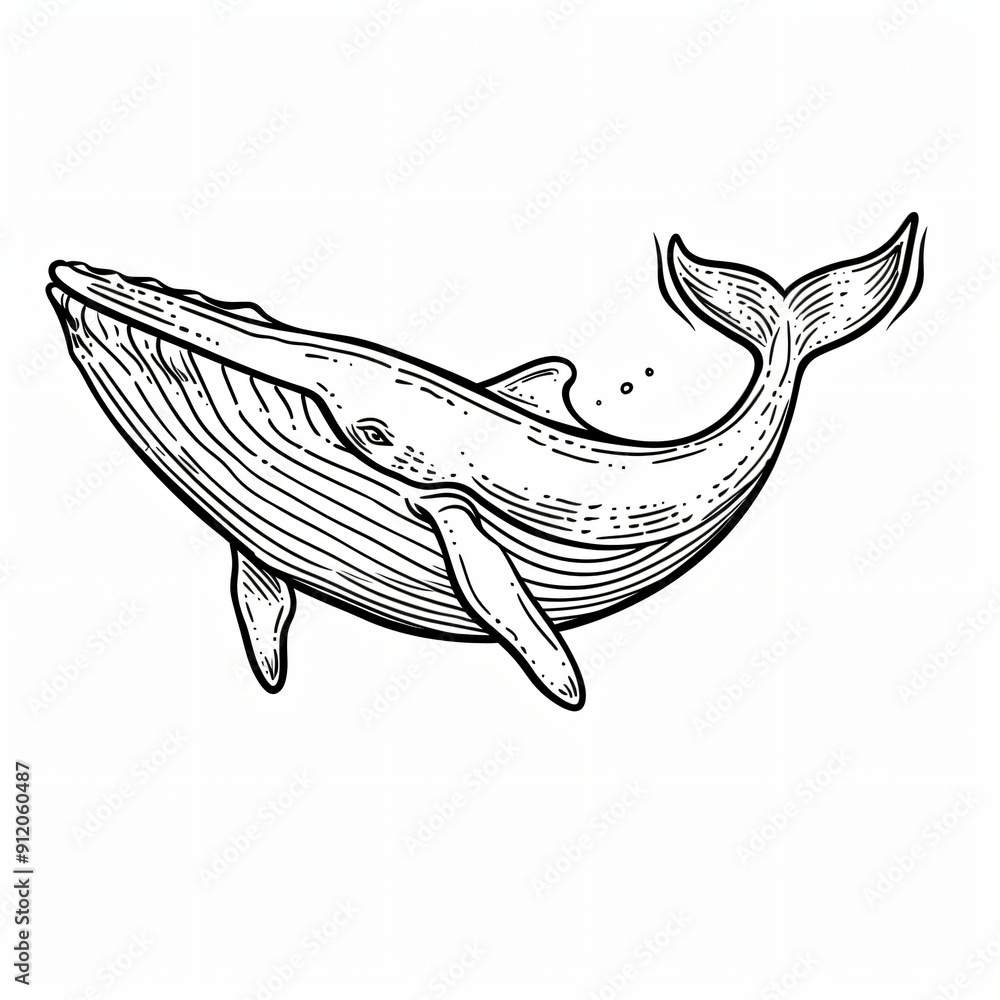 Cartoon of a Whale children coloring book page Cartoon of a Whale children coloring book page