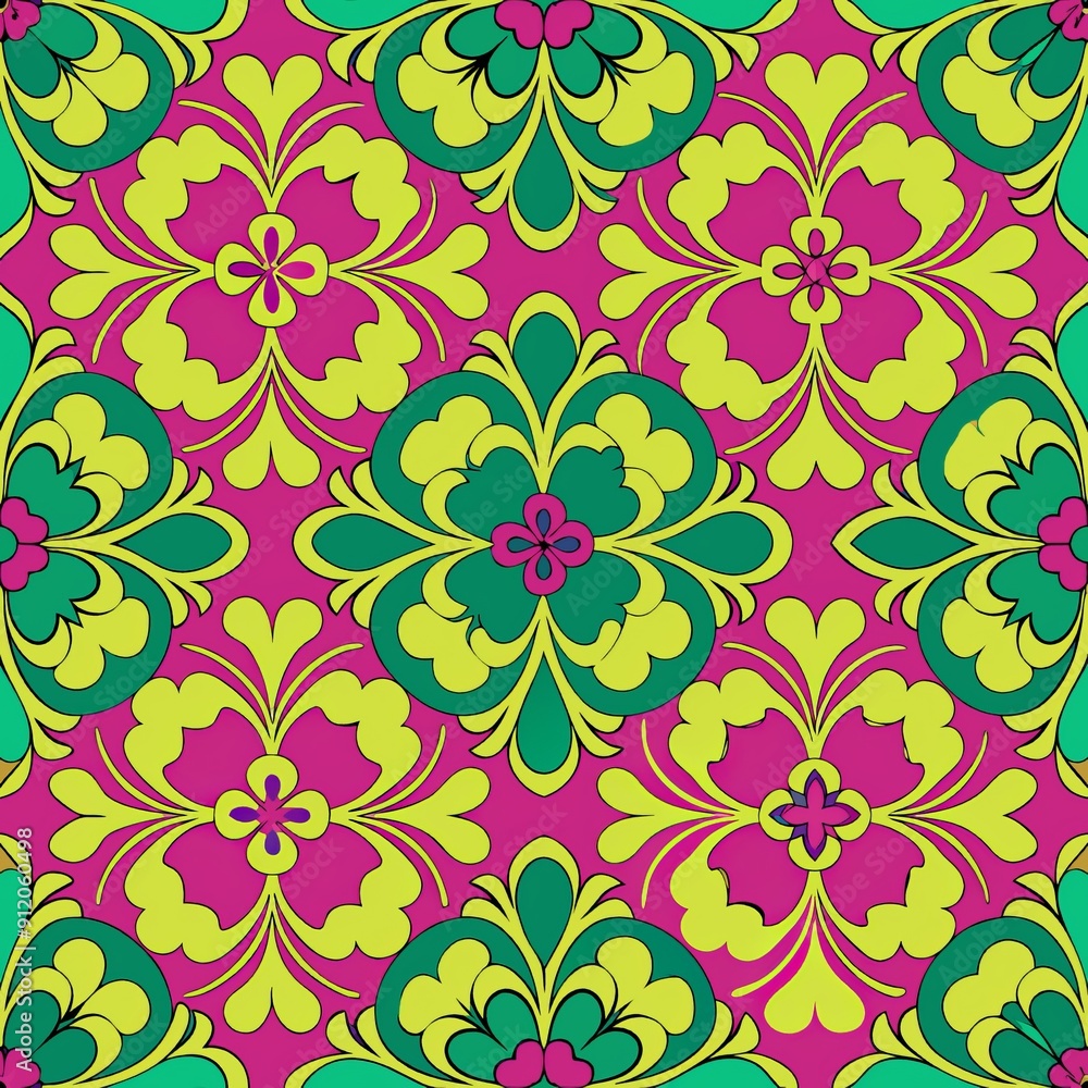 seamless pattern of intricate floral quatrefoils seamless pattern of intricate floral quatrefoils