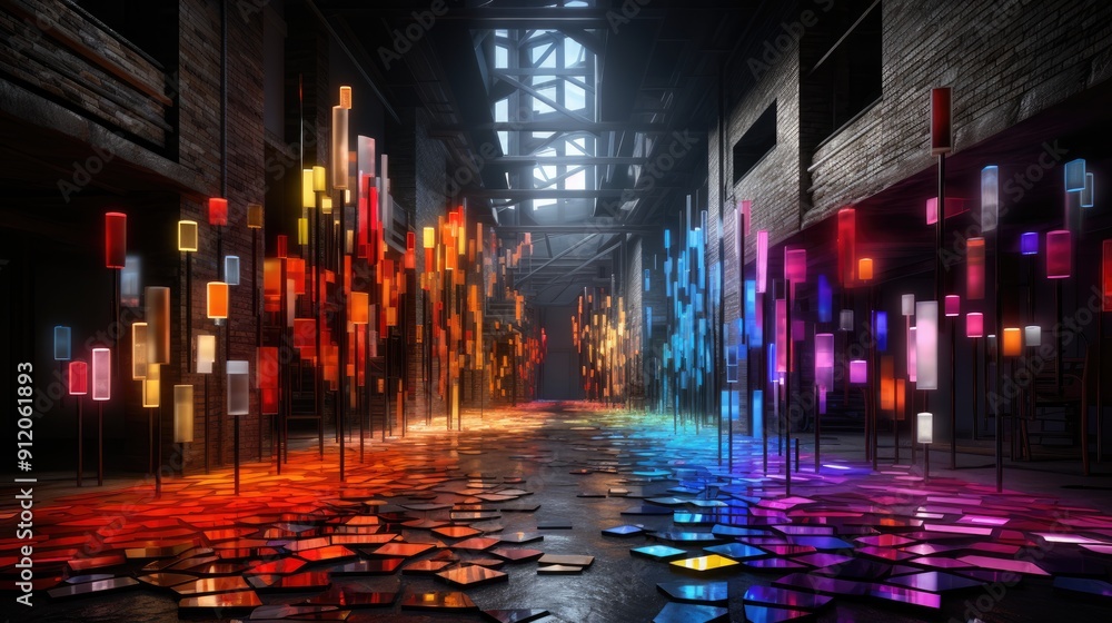 Fototapeta premium An artistic digital rendering featuring a collection of arrows pointing in various directions, 