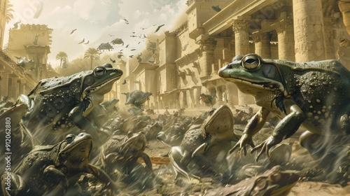 plague of toads in Egyptian temples