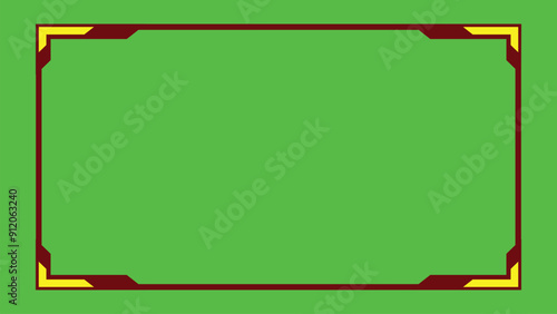 Gaming overlay frame design with green screen background, gaming overlay frame