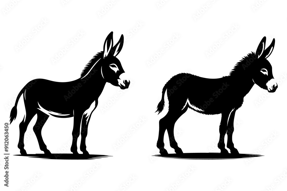 Fototapeta premium donkey silhouette vector illustration - Generative AI
