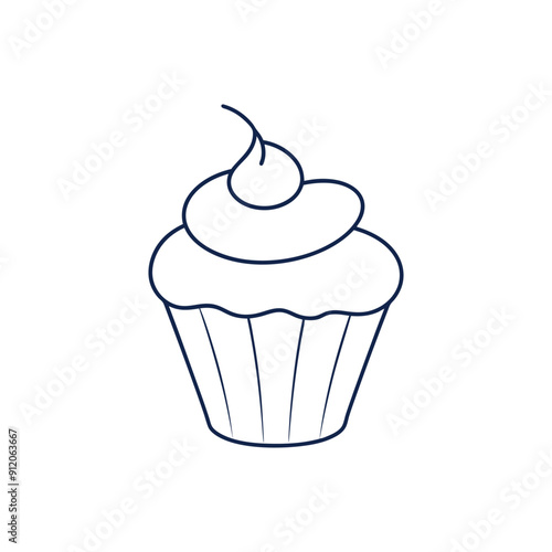 Flat Cupcake Vector Design on white background