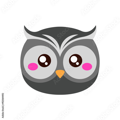 Animal owl cartoon, digital art illustration. 