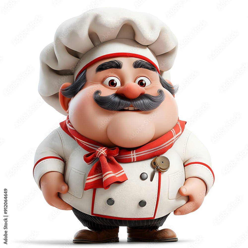 Italian chef in a restaurant. Illustration On The Theme Of Cartoons And Style, Cuisine And Travel. Generative AI	
 