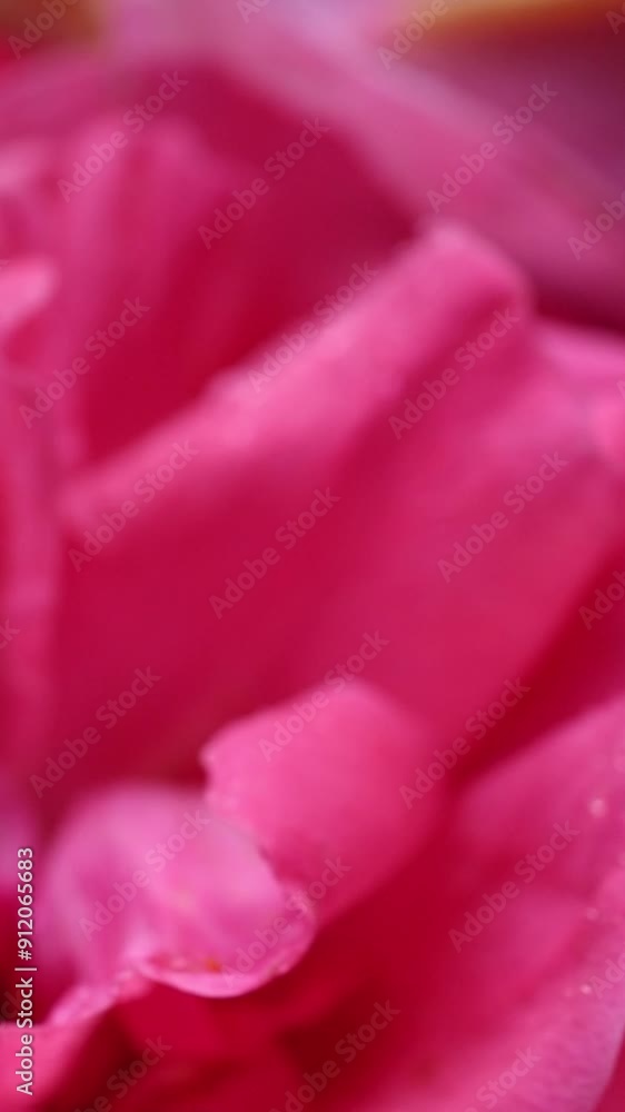 Pink roses flowers macro, blurred floral background on vertical video with copy space. Fuchsia petals and leaves close up. Unfocused bokeh Pink roses flowers macro, blurred floral background on vertical video with copy space. Fuchsia petals and leaves close up. Unfocused bokeh