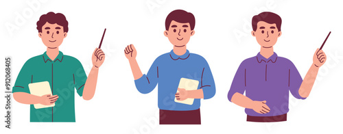 Male Teacher Delivering Dynamic Lessons in Classroom