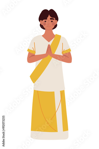 indian man making in a namaste gesture
