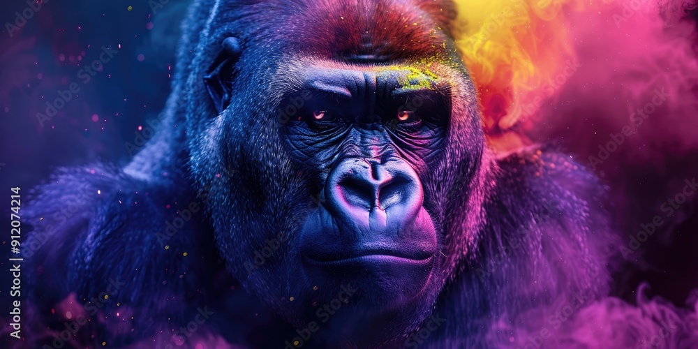 Adult male gorilla in its natural habitat Adult male gorilla in its natural habitat