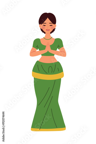 woman in namaste gesture of hands