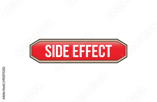 Red banner side effect isolated on white background.