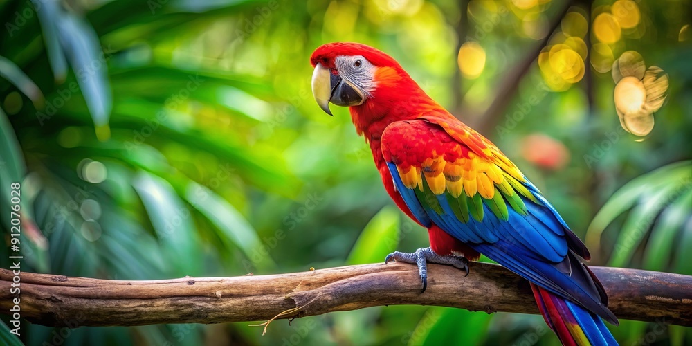 Close-up of a colorful parrot perched on a branch in a tropical rainforest, parrot, bird, colorful, wildlife, nature Close-up of a colorful parrot perched on a branch in a tropical rainforest, parrot, bird, colorful, wildlife, nature