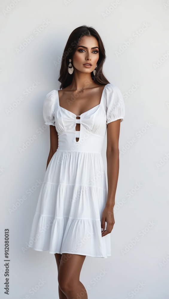 woman in white plain background pictorial model shoot portrait woman in white plain background pictorial model shoot portrait