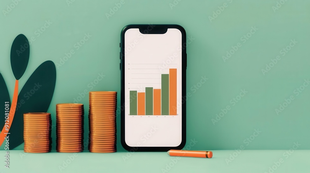 Budgeting, expense tracking app, flat design illustration Budgeting, expense tracking app, flat design illustration