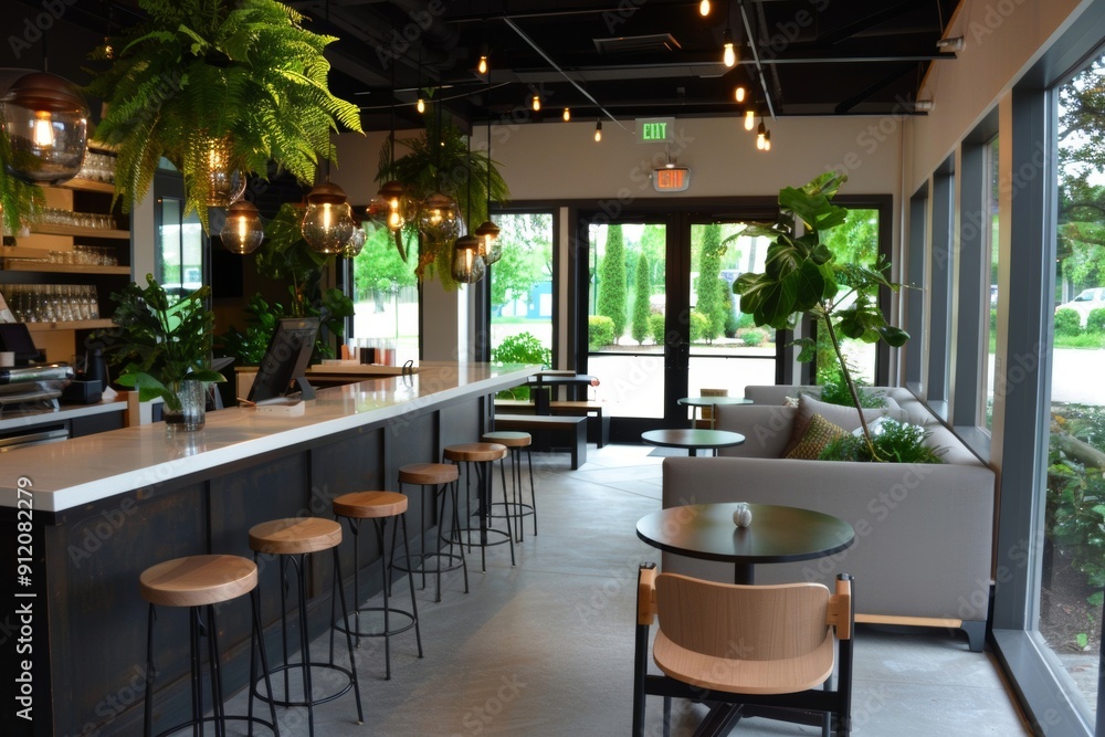 A modern cafe with a neighborhood feel, offering a study-friendly atmosphere A modern cafe with a neighborhood feel, offering a study-friendly atmosphere
