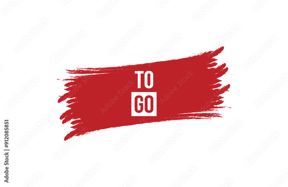 Brush style to go red banner design isolated on white background. Brush style to go red banner design isolated on white background.