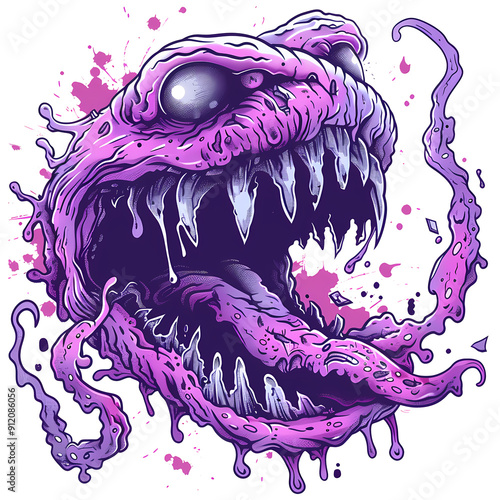  slime monster illustration for tshirt design