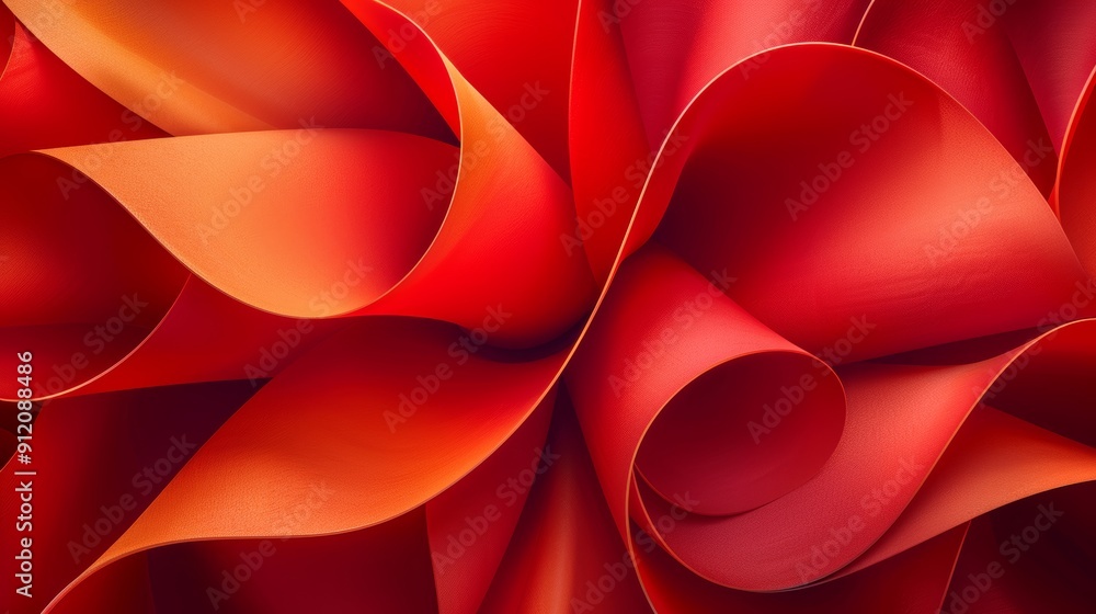 Fototapeta premium Abstract Background with Smooth Red Gradient Paper, 3D Render. Modern Art Wallpaper in Deep Colors