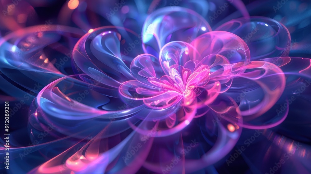 Abstract Floral Composition with Vibrant Hues Abstract Floral Composition with Vibrant Hues