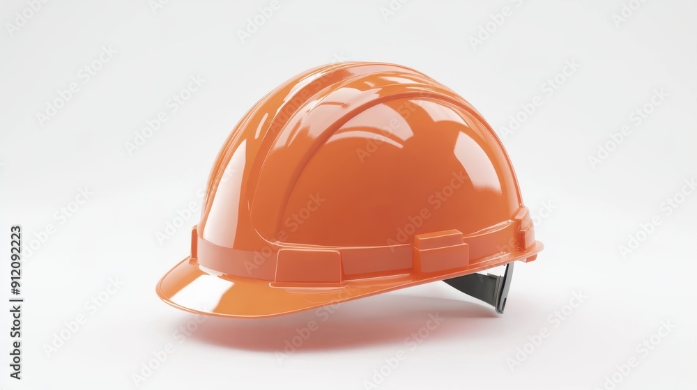 orange construction helmets. 3d rendering of safety hard hats isolated on a white background. orange construction helmets. 3d rendering of safety hard hats isolated on a white background.