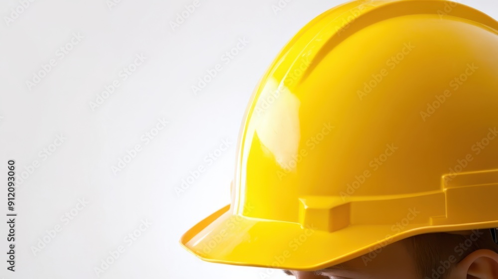 Fototapeta premium yellow helmet isolated on white