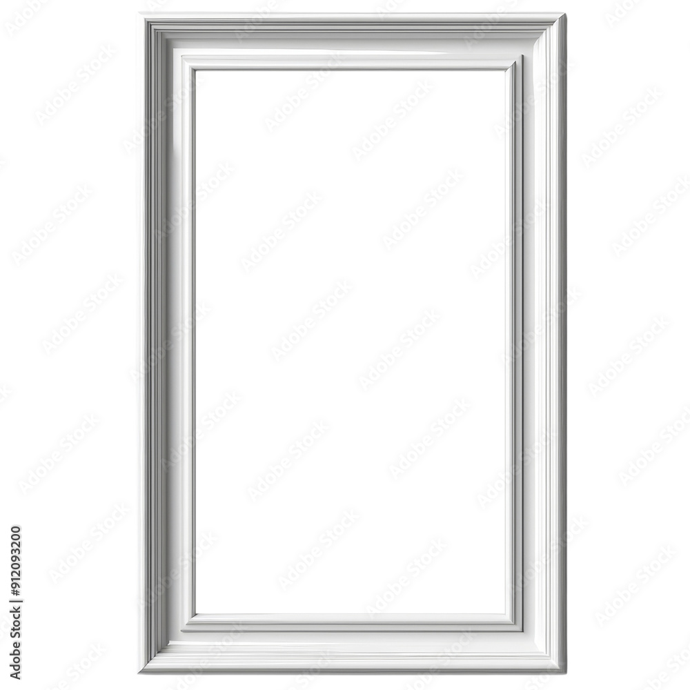 Elegant silver rectangular blank frame with transparent background clipart isolate for projects Elegant silver rectangular blank frame with transparent background clipart isolate for projects