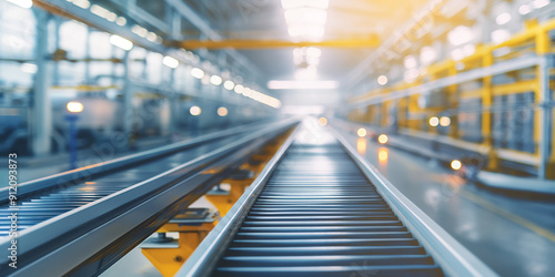 Modern Industrial Conveyor Belt in Advanced Automated Factory Setting