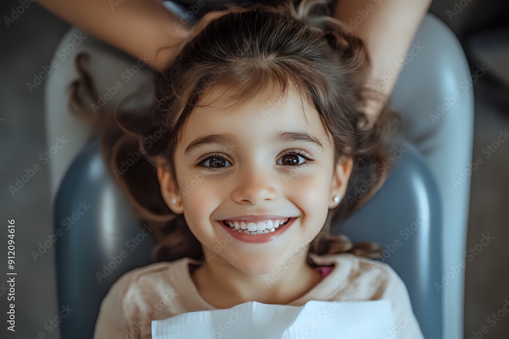 Smiling Little Girl Receiving Dental Care: A Positive Experience for Healthy Teeth Smiling Little Girl Receiving Dental Care: A Positive Experience for Healthy Teeth
