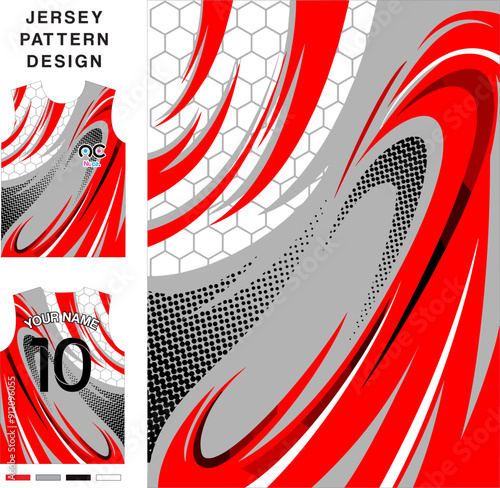 Abstract wave concept vector jersey pattern template for printing or sublimation sports uniforms football volleyball basketball e-sports cycling and fishing Free Vector.