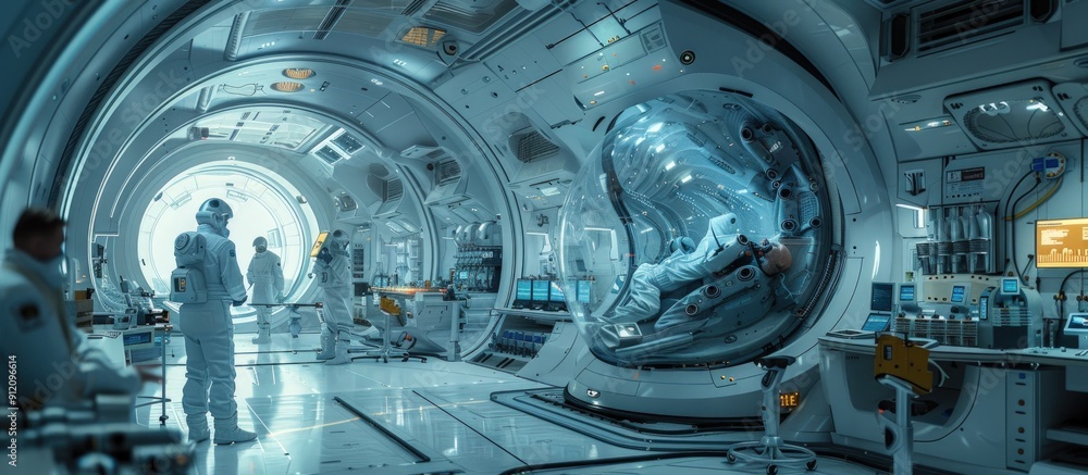Astronauts in a Futuristic Spacecraft Astronauts in a Futuristic Spacecraft
