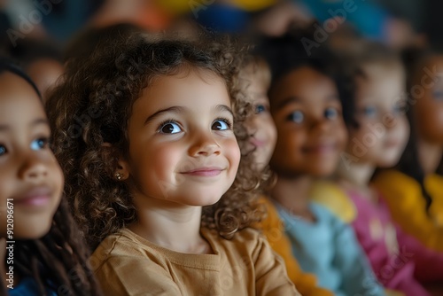 Curious Children Watch and Learn:  A Diverse Group of Preschoolers Engaged in an Educational Activity
