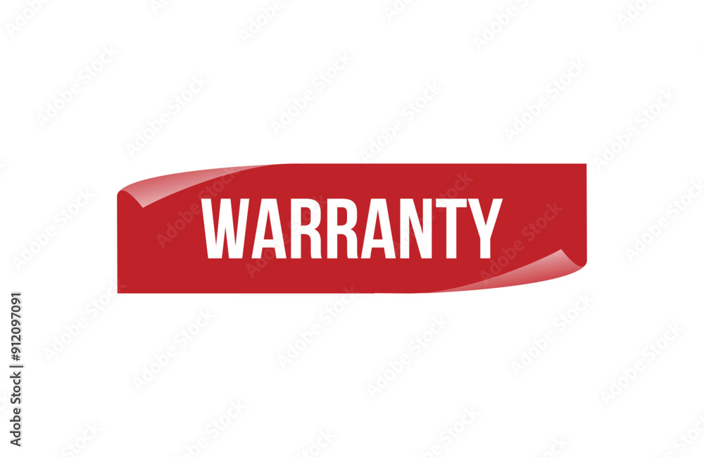 Red banner warranty isolated on white background. Red banner warranty isolated on white background.