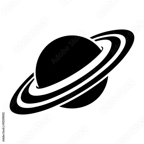 Planet Saturn with planetary ring icon symbol and vector illustration design