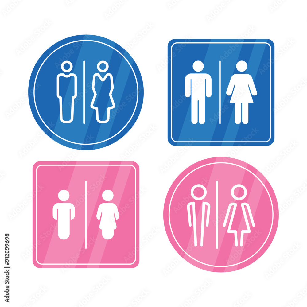 Male and Female Toilet Sign Vector Illustration Male and Female Toilet Sign Vector Illustration