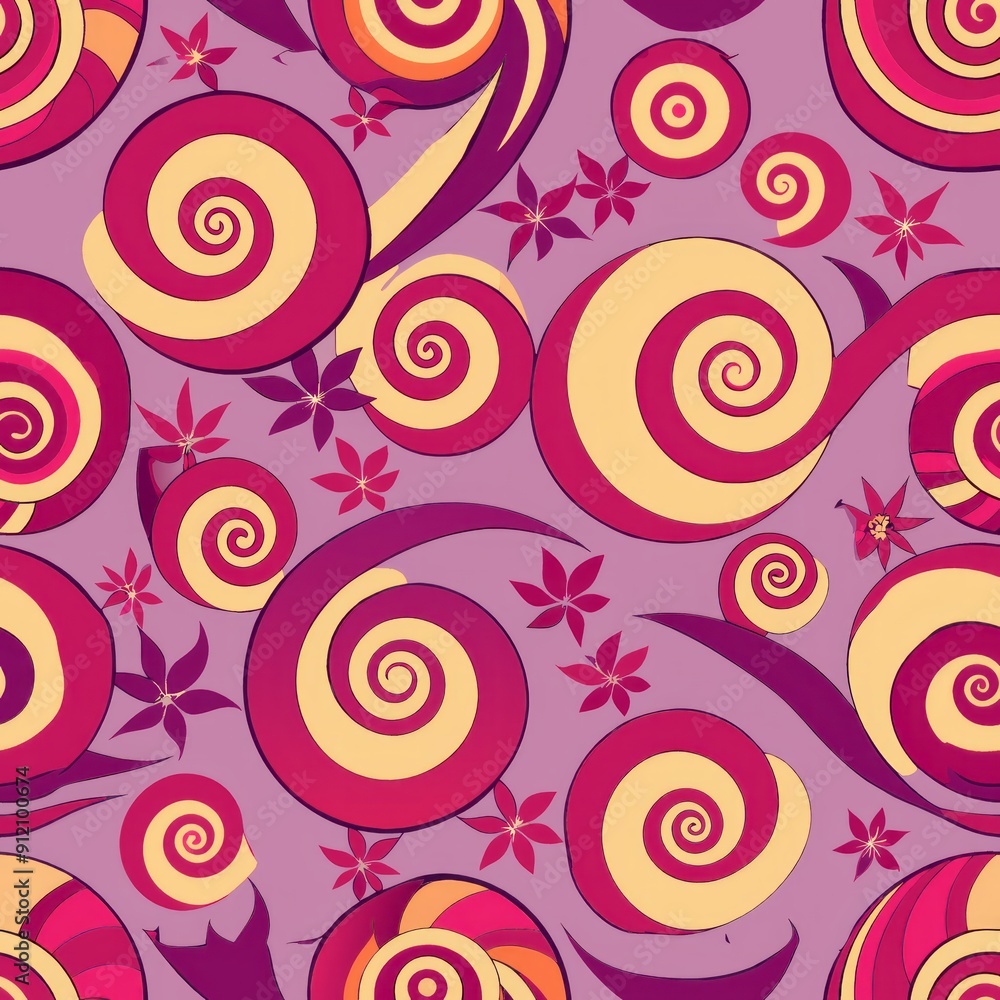 seamless pattern of whimsical fairy tale spirals seamless pattern of whimsical fairy tale spirals