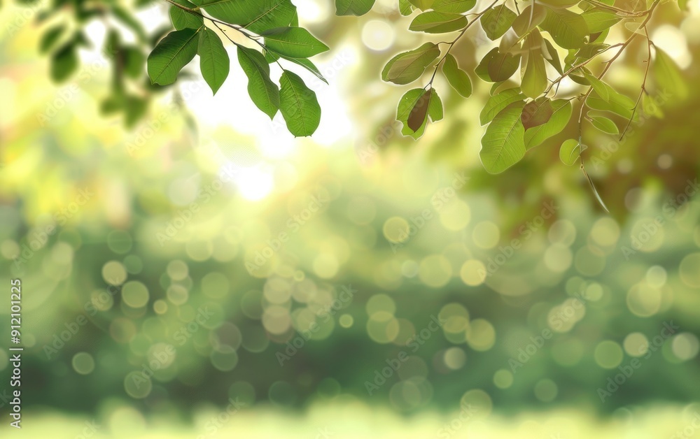 Green Leaves with Bokeh Background Green Leaves with Bokeh Background