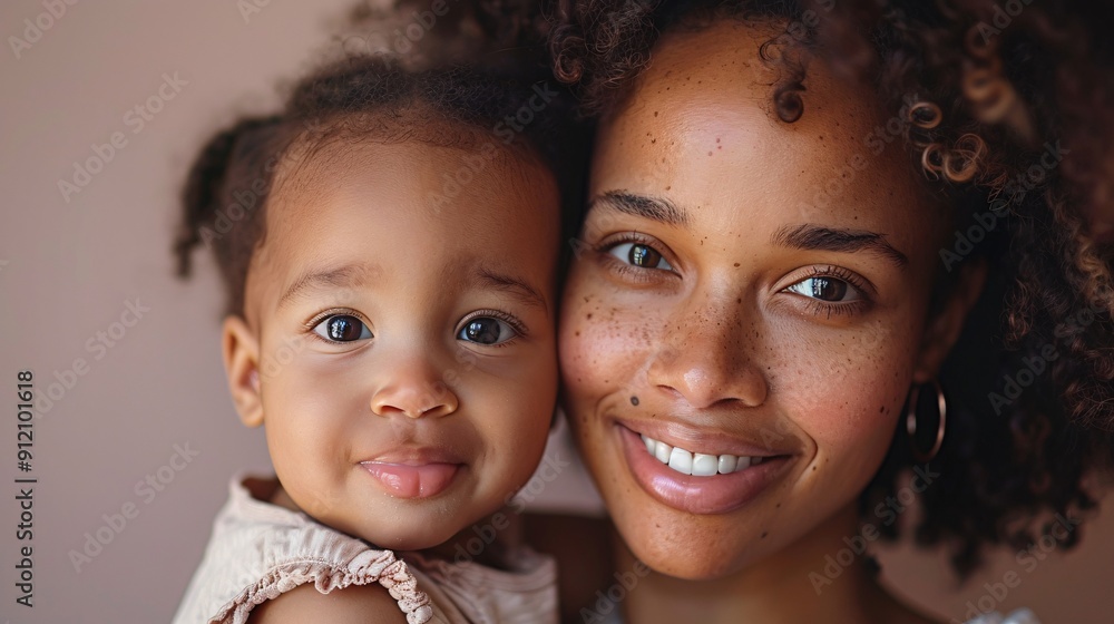 Tender Portrait of a Mother and Baby Tender Portrait of a Mother and Baby